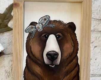 Mama Bear / Wood Framed Print