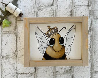 Queen Bee / Wood Framed Print