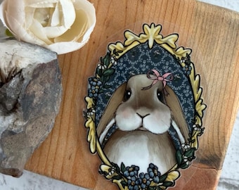 Spring Bunny - Die Cut Permanent Sticker