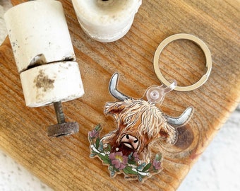 Highland Cow Keychain