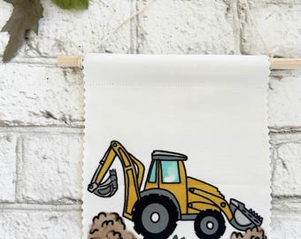 Excavator - Banner/Wall Hanging/ Pennant