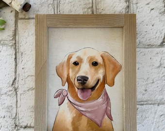 Yellow Lab / Wood Framed Print