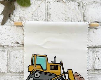 Bulldozer - Banner/Wall Hanging/ Pennant