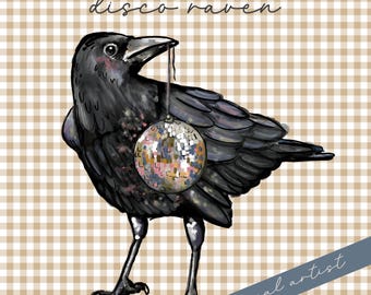 Raven Disco, Crow Fall PNG Digital Download