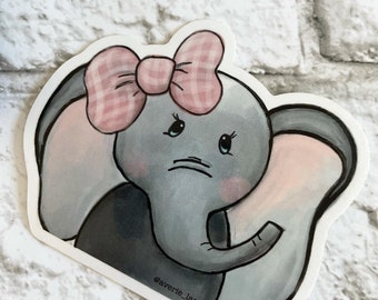 Elephant with Bow Sticker