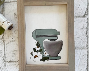 Kitchen Mixer / Wood Framed Print