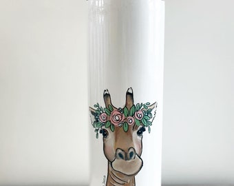 Giraffe with Flowers