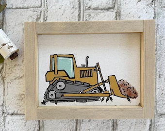 Bulldozer / Wood Framed Print
