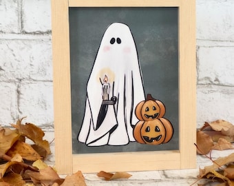 Sheet Ghost and Jack-o-lanterns