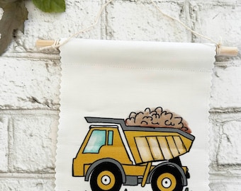 Dump Truck - Banner/Wall Hanging/ Pennant