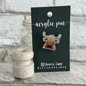 Highland Cow Acrylic Pin