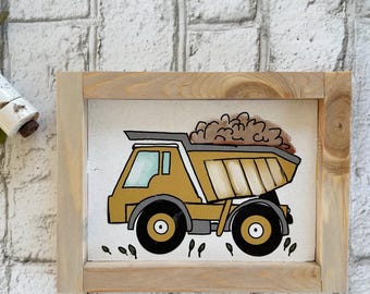 Dump Truck / Wood Framed Print