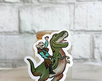 Cowboy Dinosaur Sticker