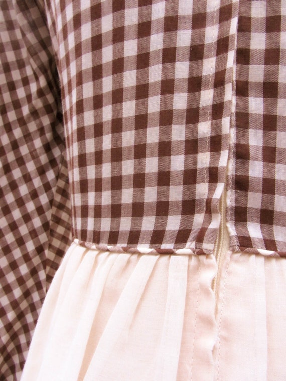 Vintage 70s Brown Gingham Candi Jones Long Dress … - image 10