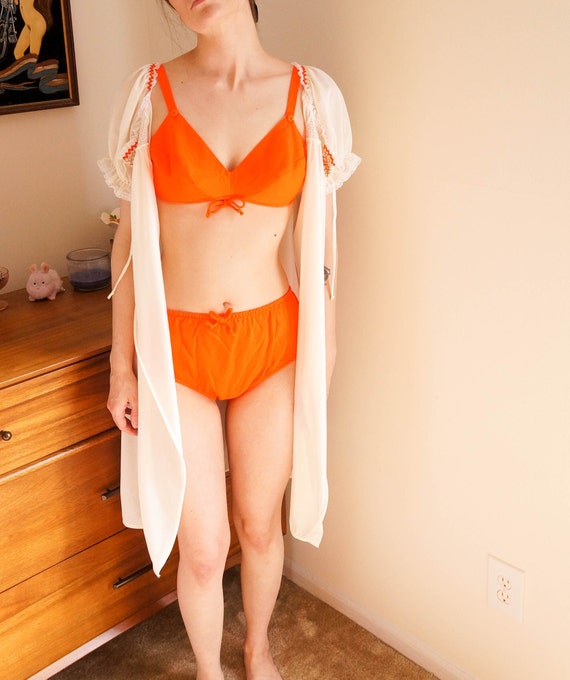 Vintage 60s Neon Orange Bikini - image 6