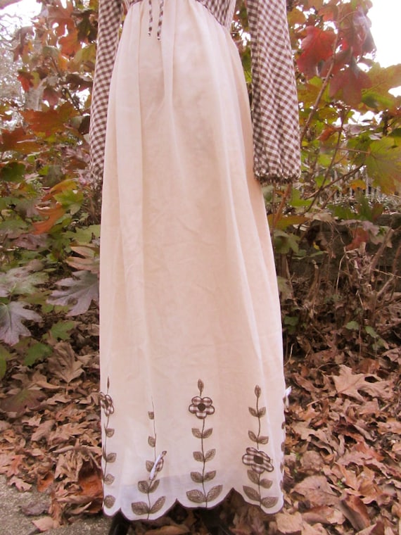 Vintage 70s Brown Gingham Candi Jones Long Dress … - image 7