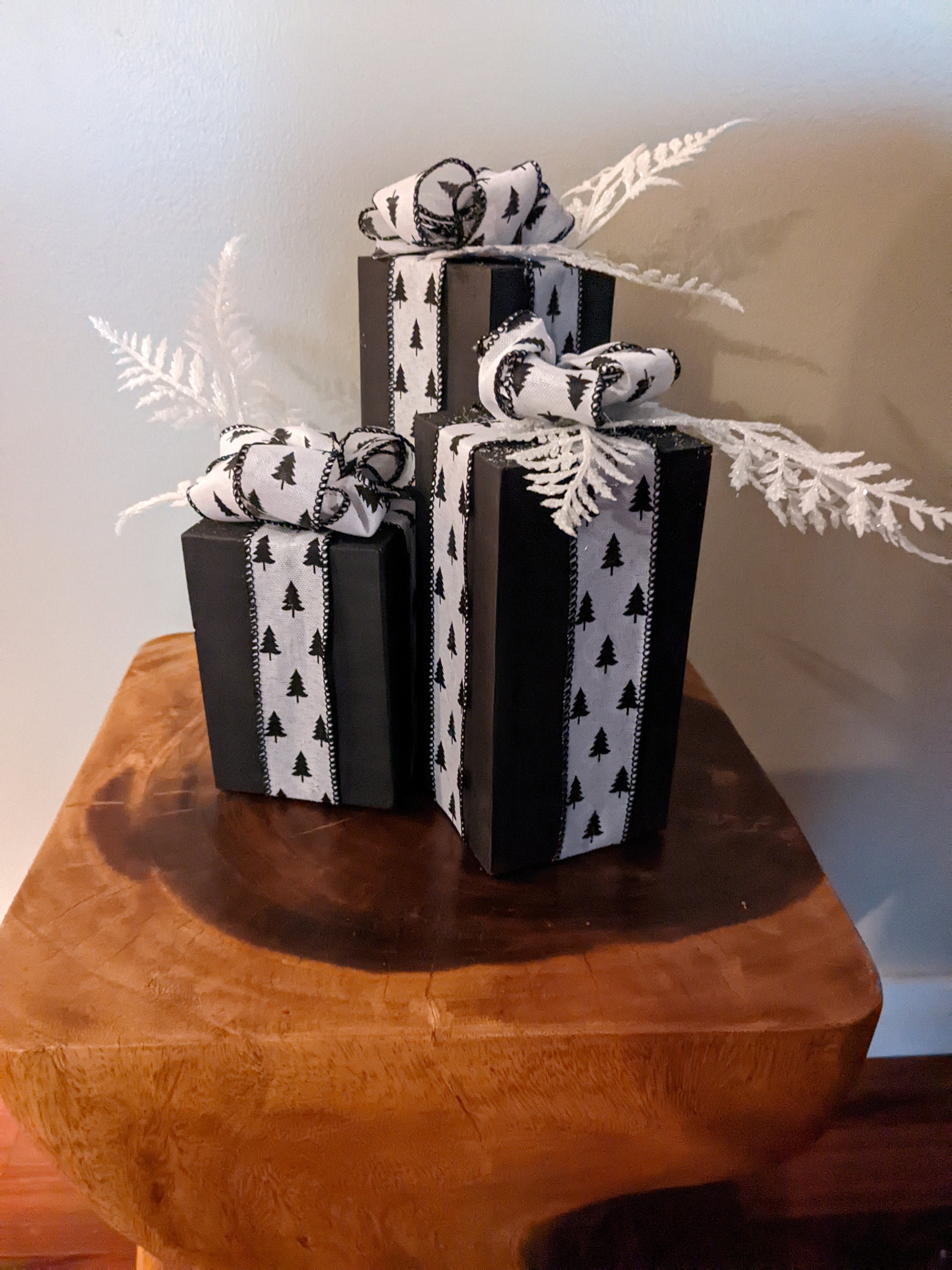 Rustic Farmhouse Style Wood Presents| Christmas Decorations| 4x4 Wood ...