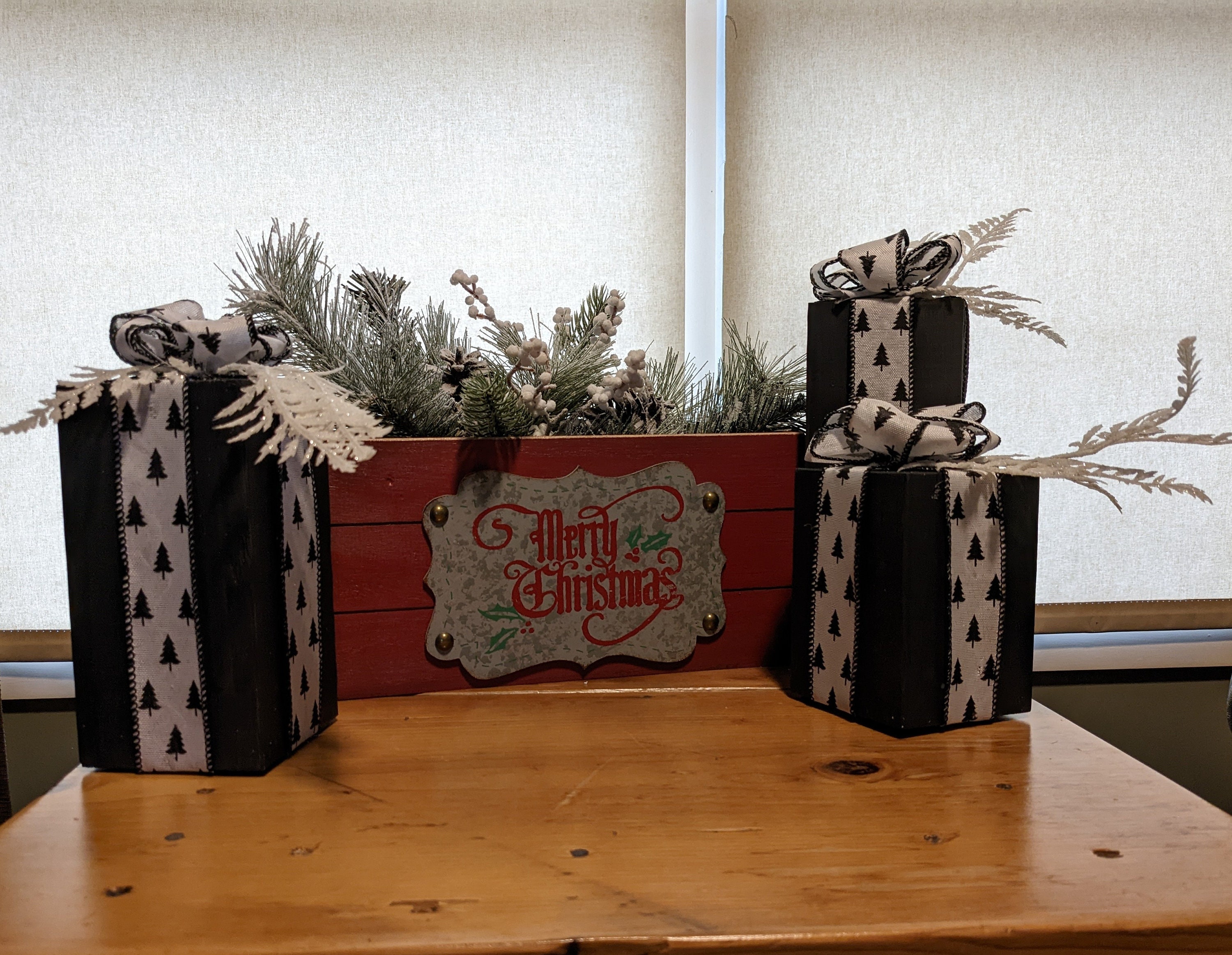 Rustic Farmhouse Style Wood Presents| Christmas Decorations| 4x4 Wood ...