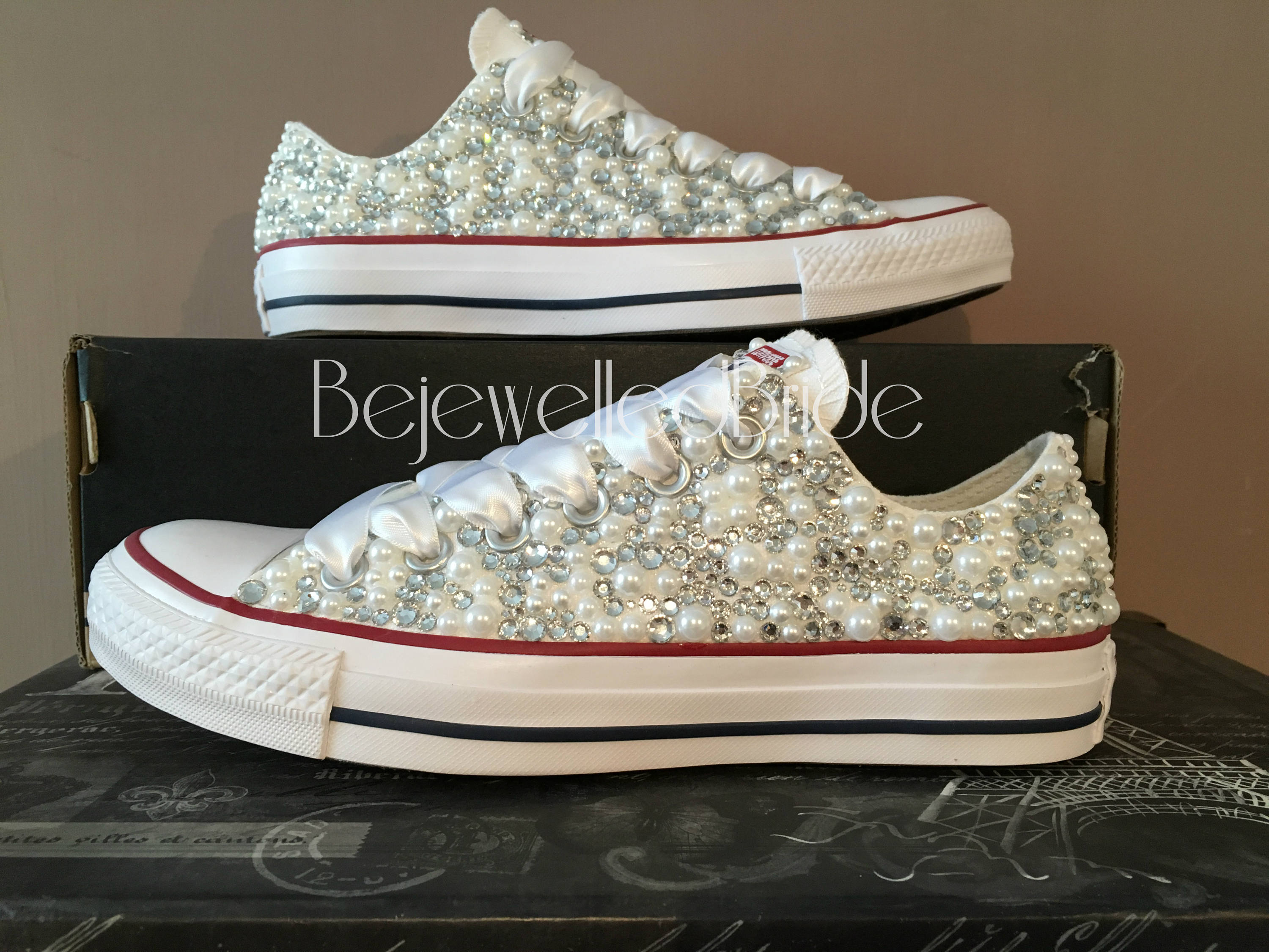 Stunning Wedding Converse All Stars covered with Sparkly | Etsy
