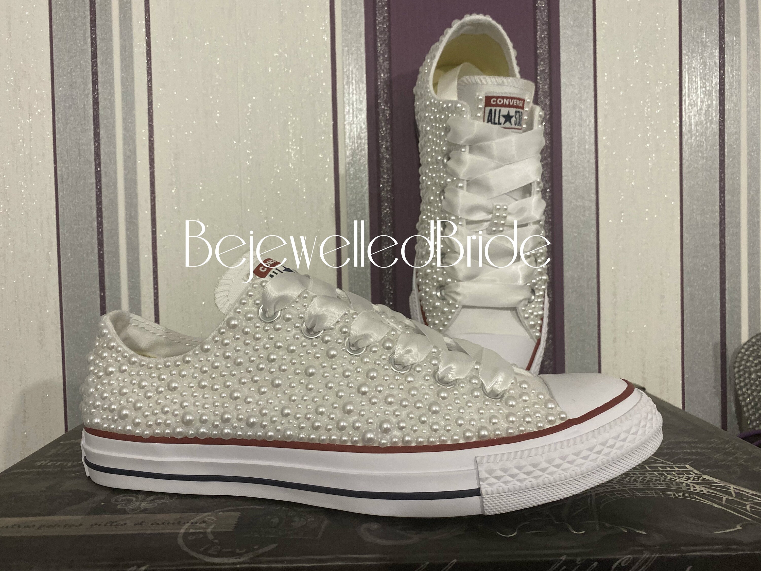 Gorgeous Wedding Converse All Star Chucks With White Pearls - Etsy UK