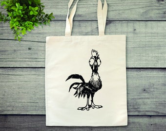 Funny Chicken Reusable Canvas Tote Bag, Reusable Grocery Bag, Shopping Bag, Zero Waste Everyday cotton tote, great gift