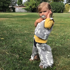 Faux Fur Cowboy Costume for Toddler, Cowboy Outfit, Cowgirl Outfit, Cowboy Chaps, Rodeo Outfit, Cow Print