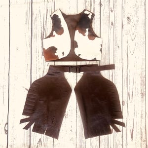 Faux Fur Cowboy Costume for Toddler, Cowboy Outfit, Cowgirl Outfit, Cowboy Chaps, Rodeo Outfit, Western Outfit