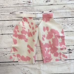 Baby roze namaakbont Cowboy kostuum voor peuter, Cowboy Outfit, Cowgirl Outfit, Cowboy Chaps, Rodeo Outfit, Koe Print afbeelding 4