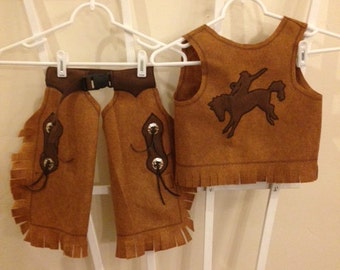 2T-3T Felt Cowboy Chaps and Vest