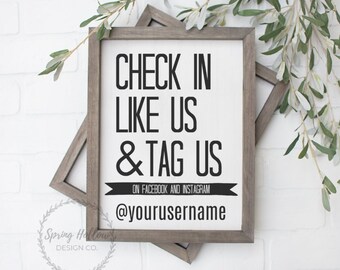 follow us sign social media social media sign instagram facebook business sign business social media personalized social media sign canvas - follow instagram sign