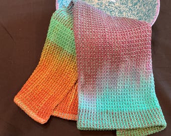 Handwoven Cotton Kitchen Towel:One of a kind Absorbent Dish Towel
