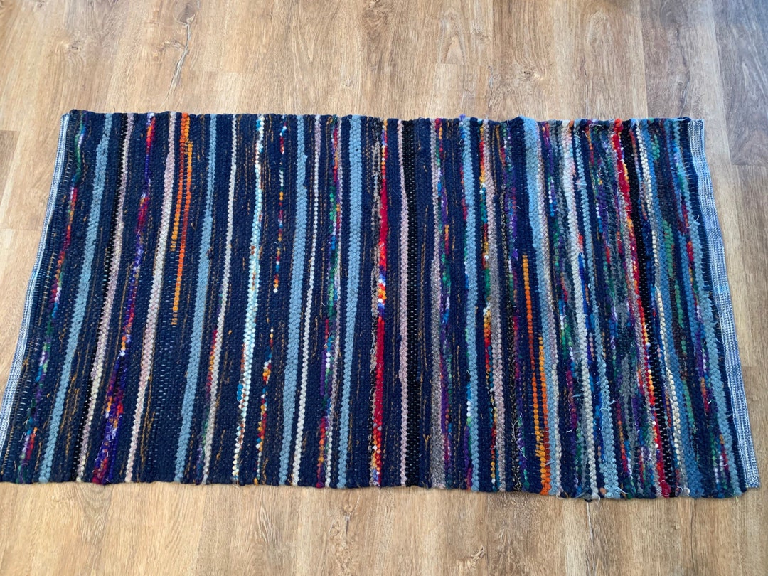 Handwoven Wool Rug Recycled Wool Rug One of a Kind Rug Etsy