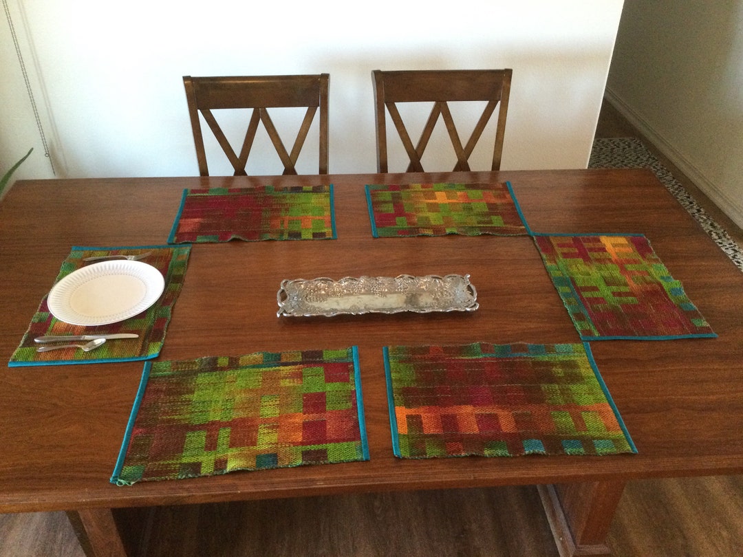 Handwoven Placemats Set of 6 Hand Woven Placemat Set of 6 Etsy