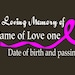 Cancer ribbon memory decal, In Loving Memory car decal, cancer ribbon