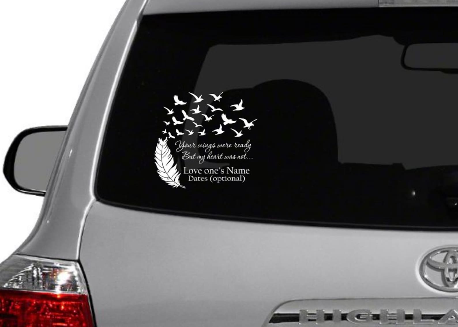 Wings Were Ready Loving Memory Car Decal Cancer Ribbon Memory Etsy