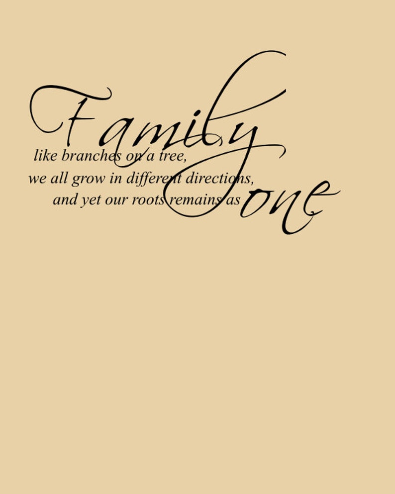 Family Roots Family as One Family Wall Decal Home Quote Etsy