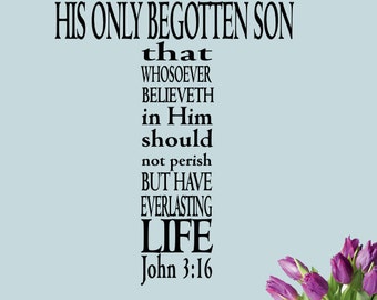 John 3:16,  Bible verse decal, Marriage wall decal, Home quote decal