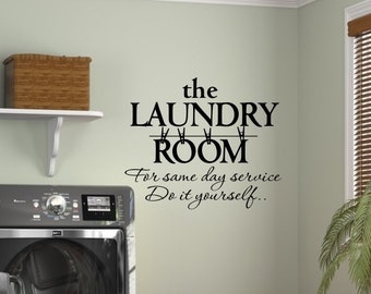 Laundry Room Decal, Laundry Decal, Laundry Room, Laundry, Laundry room wall decal, Self service