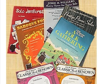 Vintage Music Books, Piano, Sheet Music, Mid Century, Classic Music, Folk Music, Children's Music, Crafting, Decoupage, Supplies, Scrapbook