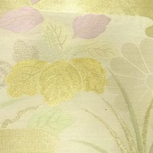 Obi Kimono Belt / Silk Table Runner / Vintage Japanese Obi / Wall Hanging / Mum Flowers Paulownia / Home Decor / Gift for Her / Kimono Belt