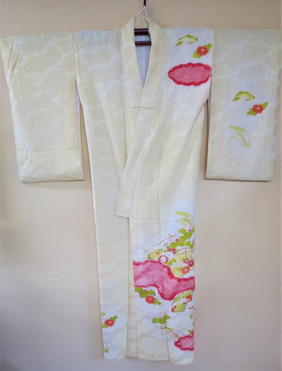 SHOWA KIMONO / Furisode / Antique Japanese Silk K… - image 5