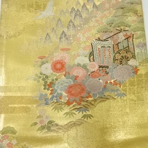 Obi Kimono Belt / Silk Table Runner / Vintage Japanese Silk Obi Belt / Wall Hanging / Flowercart / Home Decor / Gift for Her / Kimono Belt