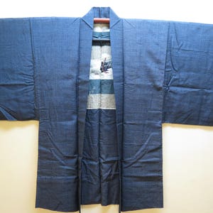 HAORI MENS Antique Japanese Silk Mans Haori Navy Blue Oshima - Etsy