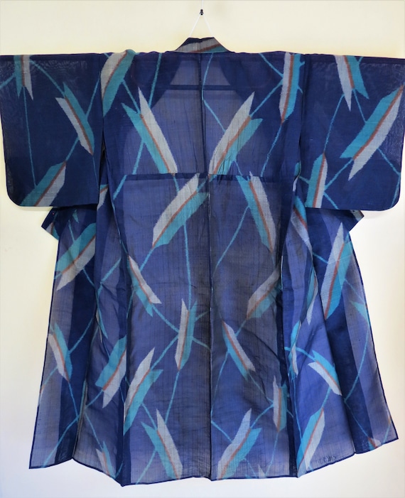 Kimono / Kasuri / See Through / Sheer Silk / Antiq