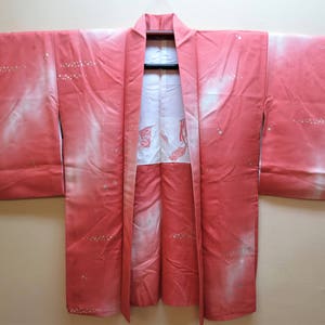 HAORI / UNWORN / Vintage Japanese Haori / Silk Kimono Jacket / Bokashi / Gold Shikishi / Unused Vintage Japanese Silk Haori / Kimono Jacket