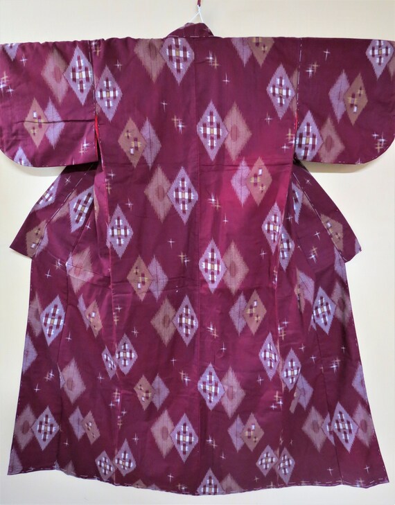 Kimono / Ikat Kasuri / Antique Japanese Kimono / C