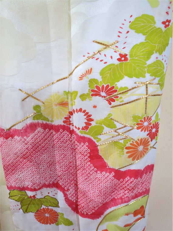 SHOWA KIMONO / Furisode / Antique Japanese Silk K… - image 2