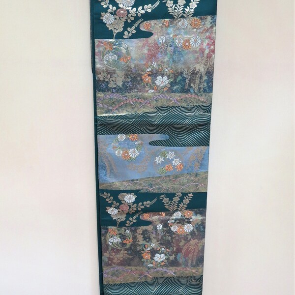 OBI / Table RUNNER / Vintage / Japanese Obi / Silk /  / Bed Runner / Wall Hanging / Home Decor / Runner / Kimono Belt / Gift for Her / Belt