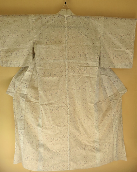 KIMONO Vintage See Through Yukata Japanese Linen K