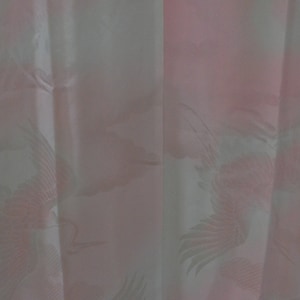 Silk Juban / Vintage Japanese Juban / Kimono/ Handyed Pink Cranes / Cranes / Vintage Japanese Silk Underkimono/ Mon Kinsha Silk / Gift Her